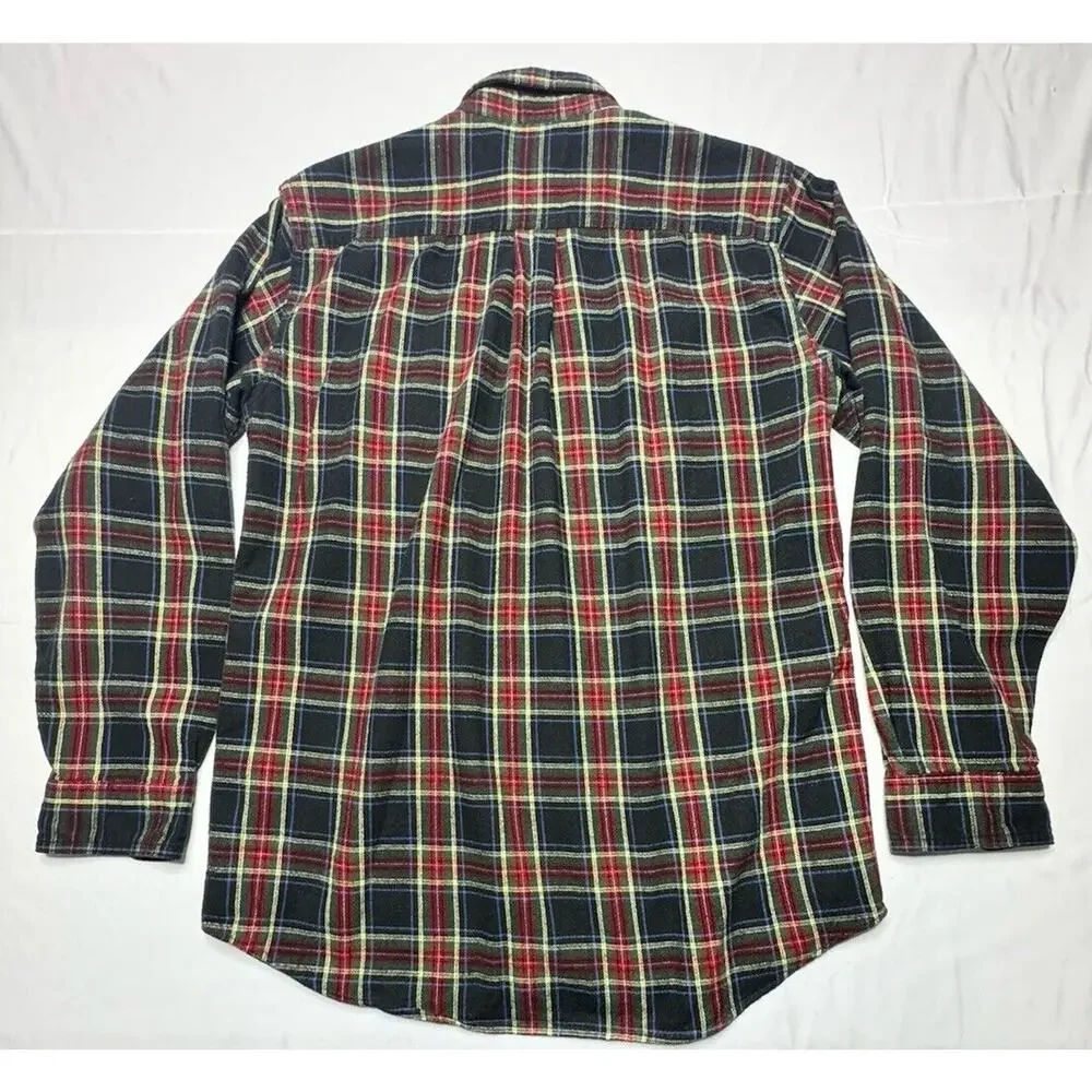 LL Bean Men's Multicolor Plaid Flannel Button Up‎ Shirt - Size S-Reg
